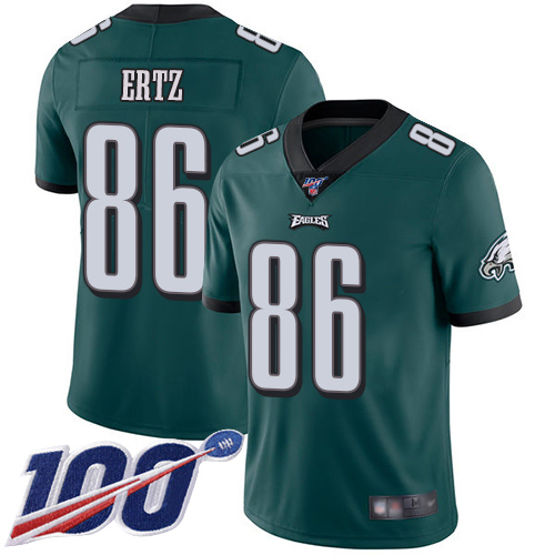 Men Philadelphia Eagles #86 Zach Ertz Midnight Green Team Color Vapor Untouchable NFL Jersey Limited Player 100th